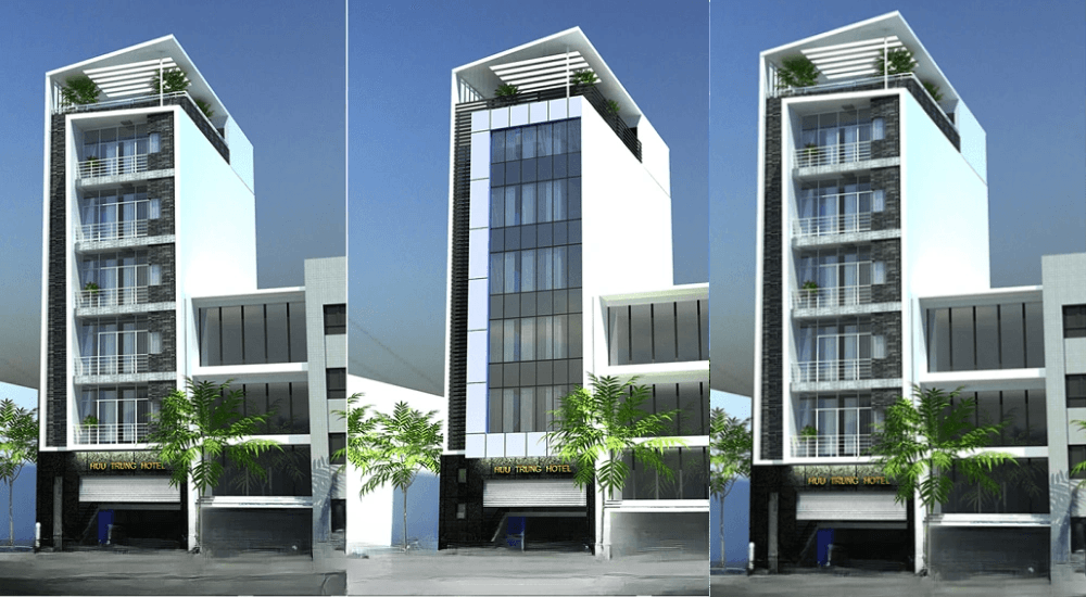 Top mẫu nhà nghỉ mặt tiền 10m 2 Mẫu thiết kế khách sạn phong cách hiện đại