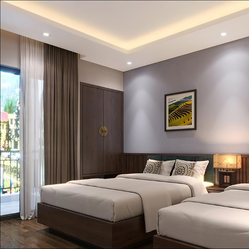 Nội thất khách sạn 2 sao: Hướng dẫn thiết kế tối ưu chi phí 6 Vải bọc và rèm cửa cho nội thất khách sạn 2 sao