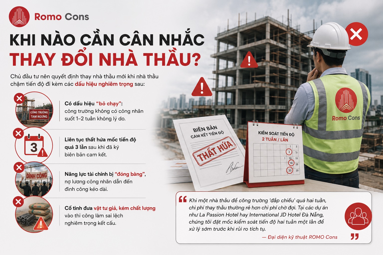 Khi nào cần cân nhắc thay đổi nhà thầu?