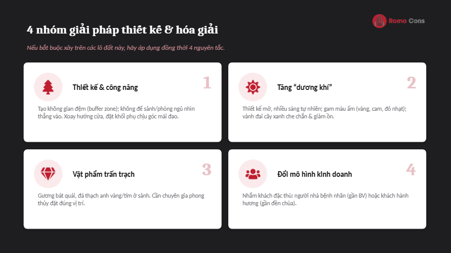 Xây khách sạn gần nghĩa trang, bệnh viện, đình chùa 2 4 nhóm giải pháp thiết kế và hóa giải