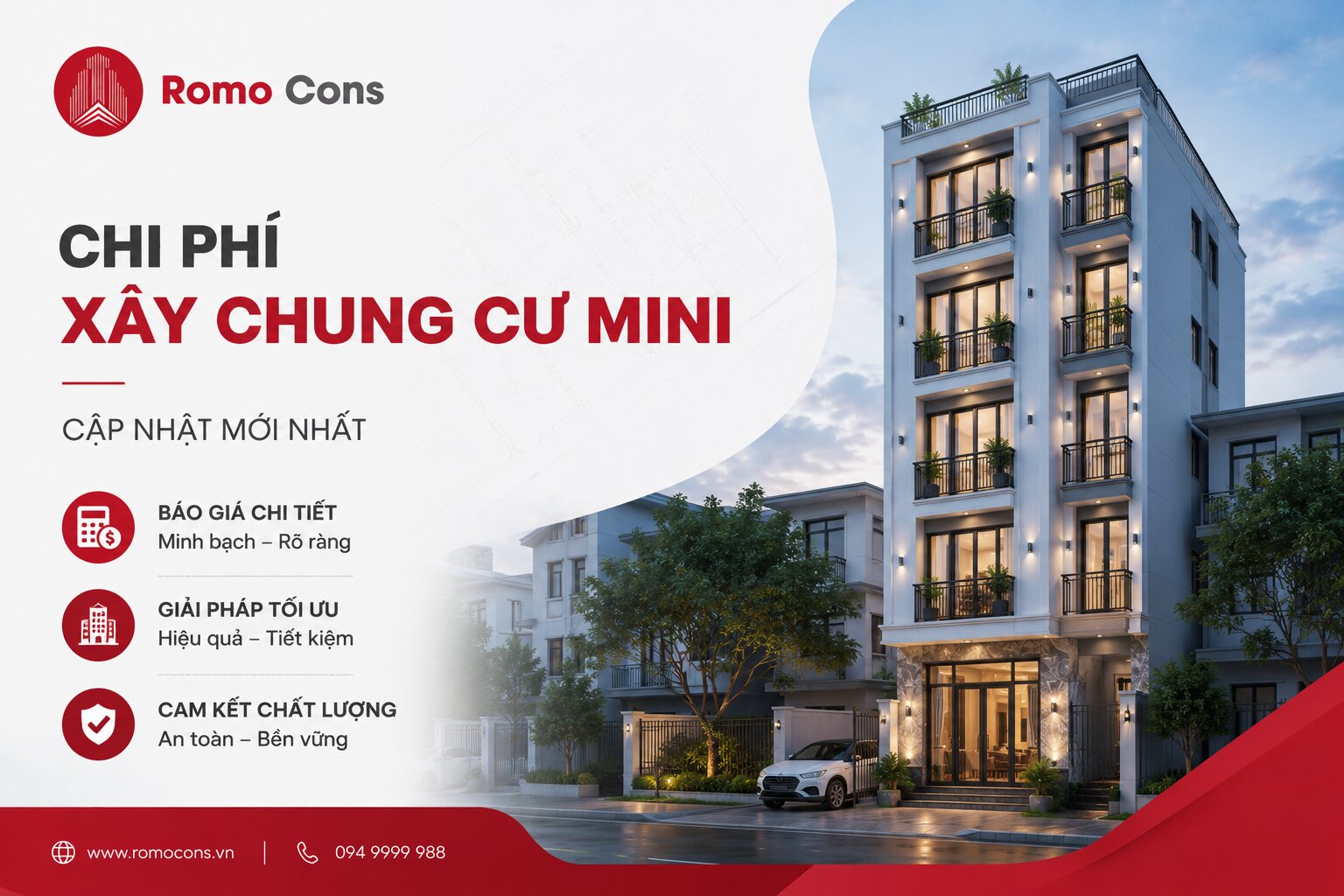 Chi phí xây chung cư mini: Bảng giá chi tiết theo diện tích và hạng mục