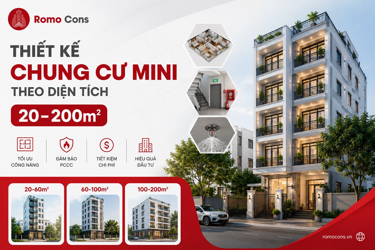 Thiết kế chung cư mini theo diện tích 20-200m² | RomoCons 1 Thiết kế chung cư mini theo diện tích 20-200m² | RomoCons