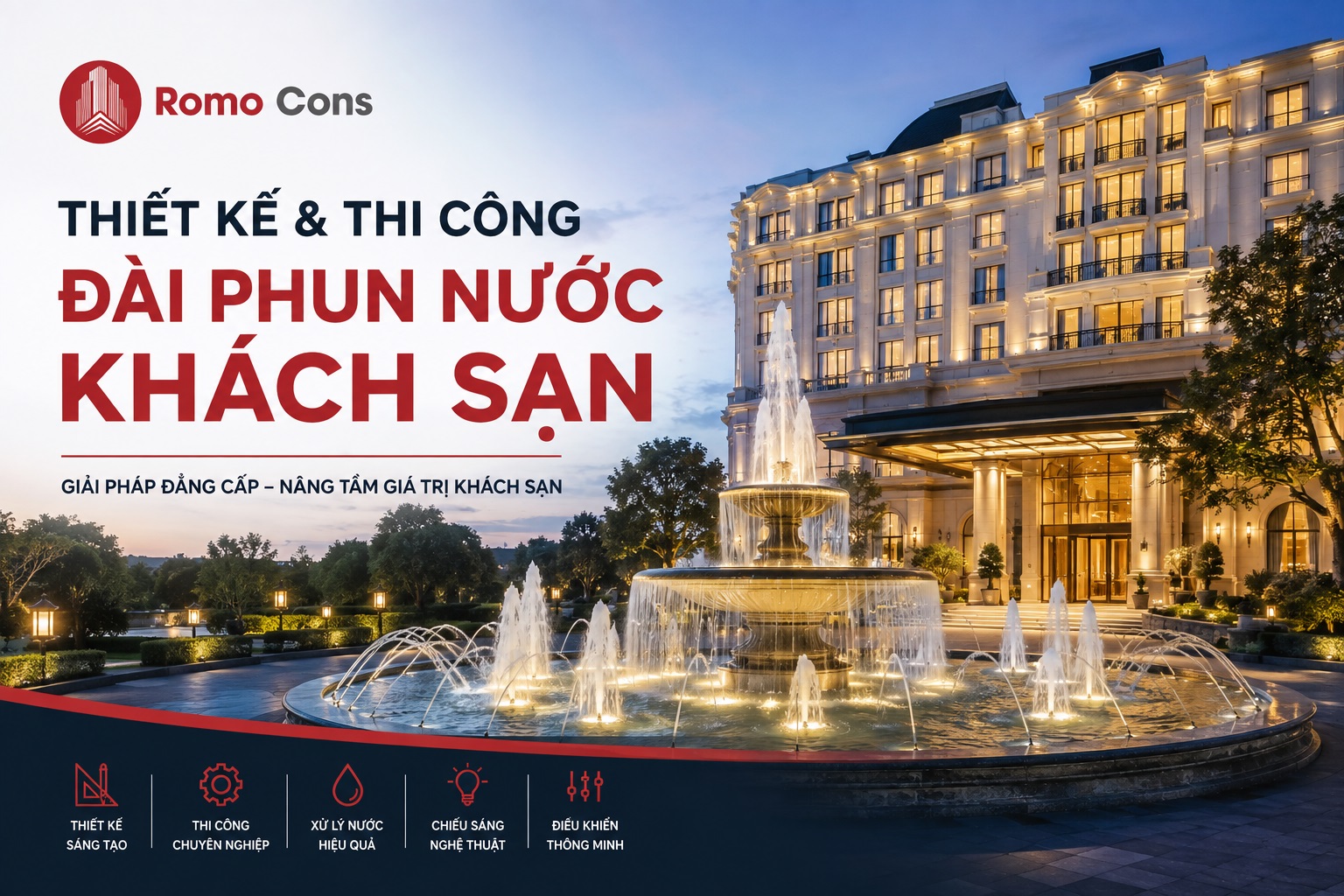 Thiết kế và thi công đài phun nước khách sạn