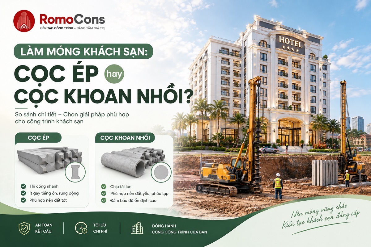 Làm móng khách sạn: cọc ép hay cọc khoan nhồi, chọn theo địa chất và số tầng 2 Làm móng khách sạn: cọc ép hay cọc khoan nhồi, chọn theo địa chất và số tầng