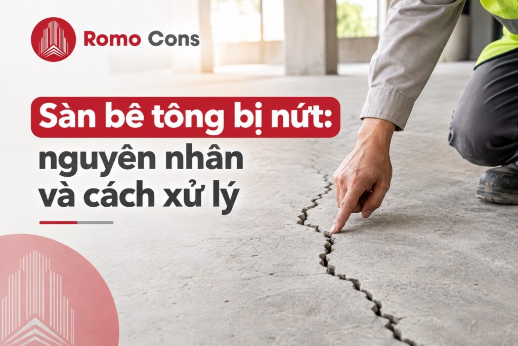 Sàn bê tông bị nứt: 6 kiểu vết nứt, nguyên nhân và cách xử lý đúng cho từng mức độ