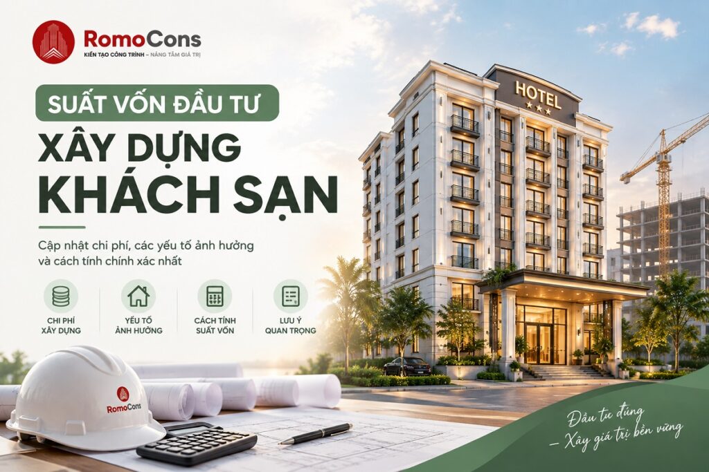 Bảng suất vốn đầu tư xây dựng khách sạn theo hạng sao