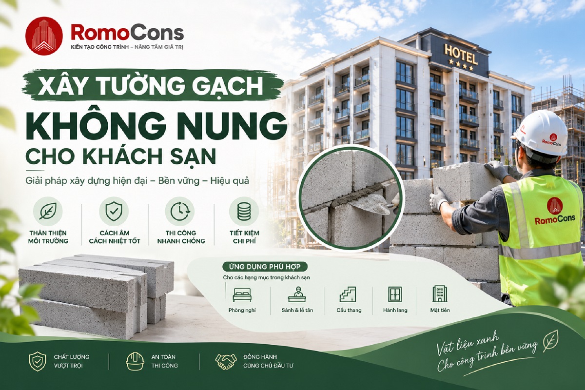 Xây tường gạch không nung cho khách sạn: Chọn AAC hay block 1 Xây tường gạch không nung cho khách sạn