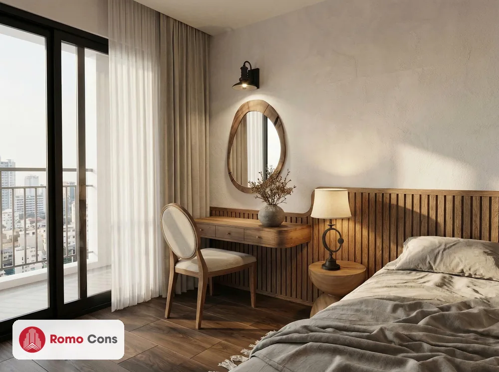 20 mẫu cửa nhôm kính khách sạn đẹp, bền theo từng vị trí: sảnh, phòng, ban công 10 Phối cảnh phòng La Paloma Hotel với cửa đi nhôm kính kịch trần ra ban công