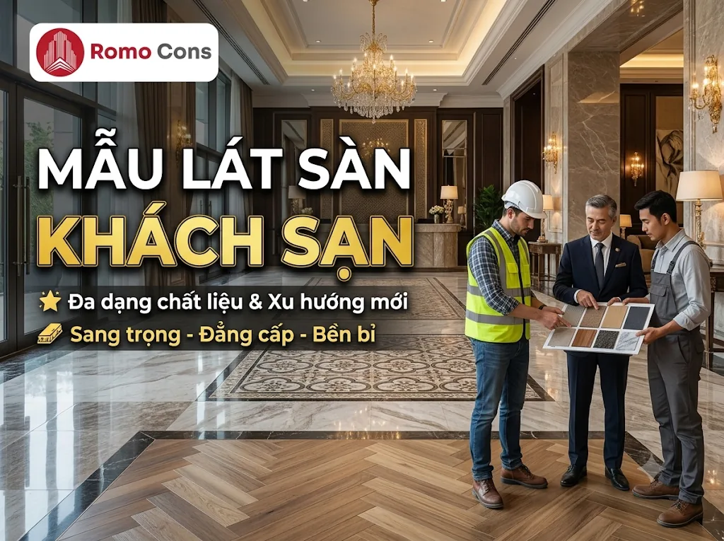 Kỹ sư tư vấn chủ khách sạn chọn mẫu lát sàn khách sạn tại sảnh
