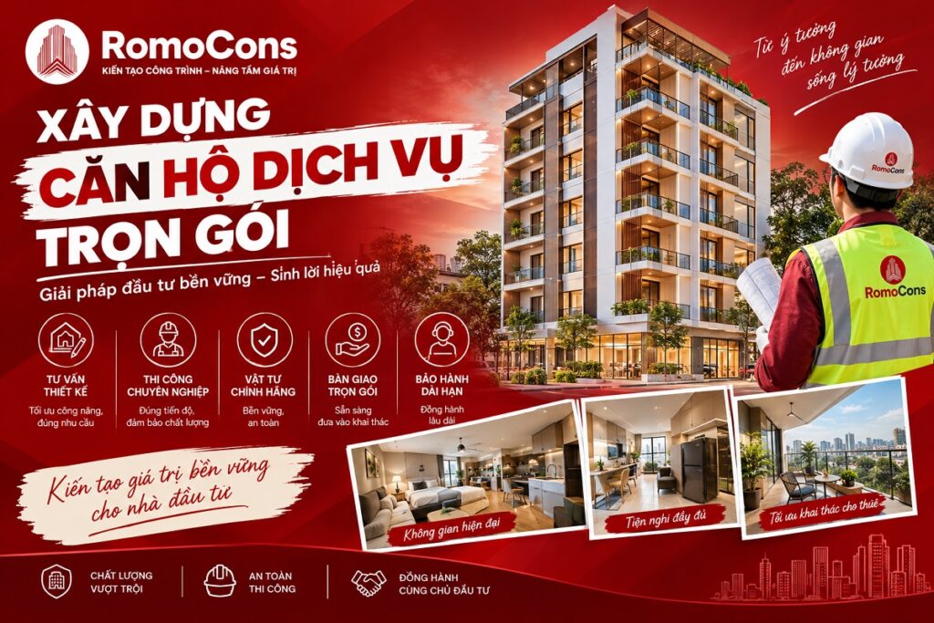 Xây dựng căn hộ dịch vụ trọn gói tại Hà Nội và tỉnh lân cận
