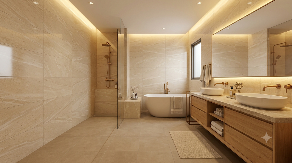 Mẫu 4. Vân đá kem beige tông ấm