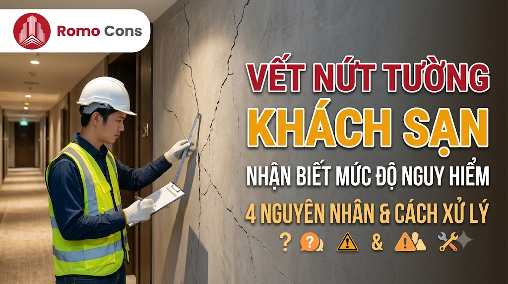 Vết nứt tường khách sạn: nhận biết mức độ nguy hiểm, 4 nguyên nhân và cách xử lý đúng